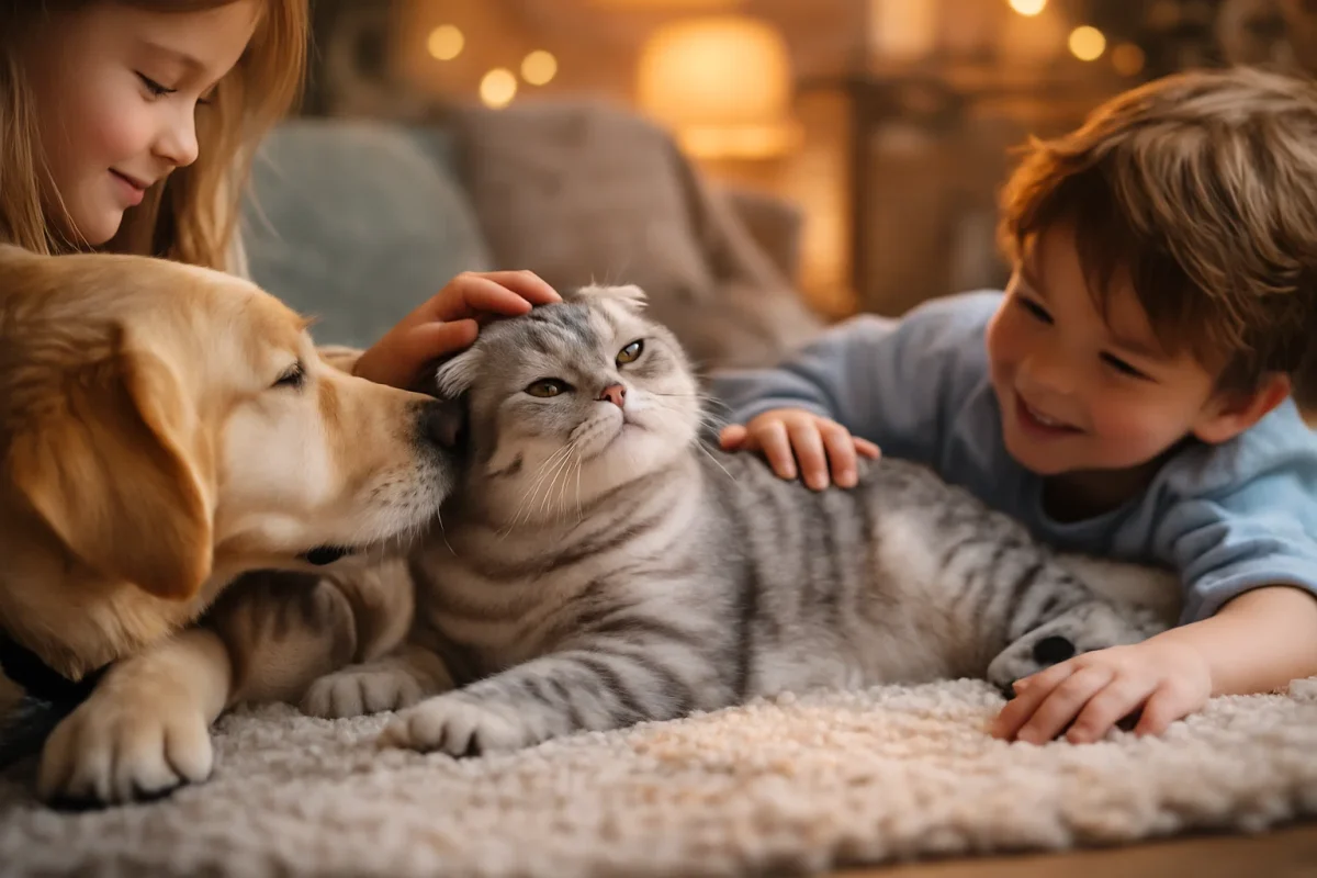 اخلاق گربه اسکاتیش با کودکان و سگ