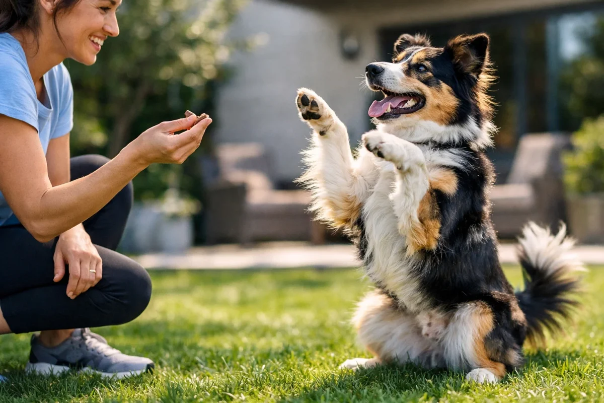 آموزش سگ با تشویقی