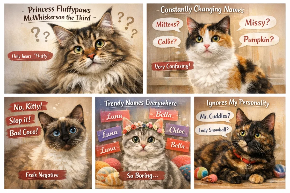 اشتباهات رایج در انتخاب اسم گربه