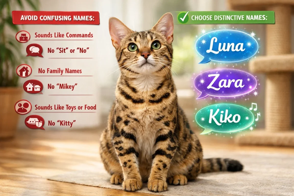 انتخاب اسم گربه؛ اسم گربه نباید شبیه صداها یا کلمات روزمره باشد