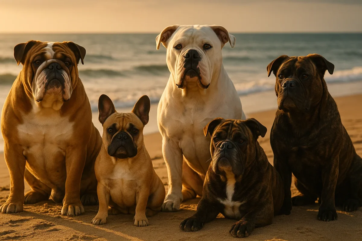 انواع سگ بولداگ در ساحل
