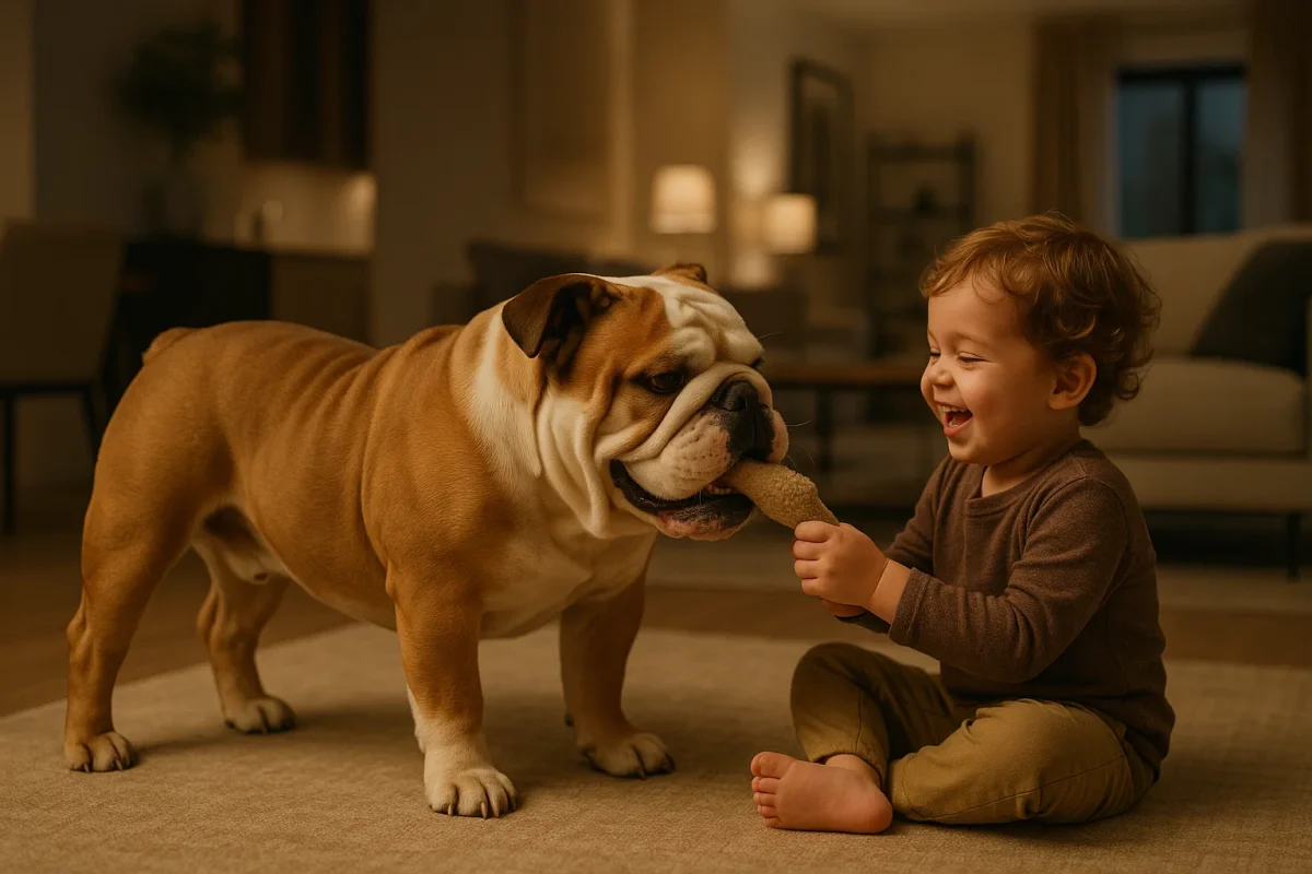 بازی بولداگ انگلیسی با کودک
