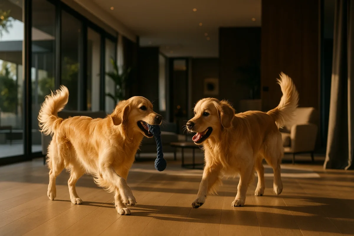 دو سگ در حال بازی کردن