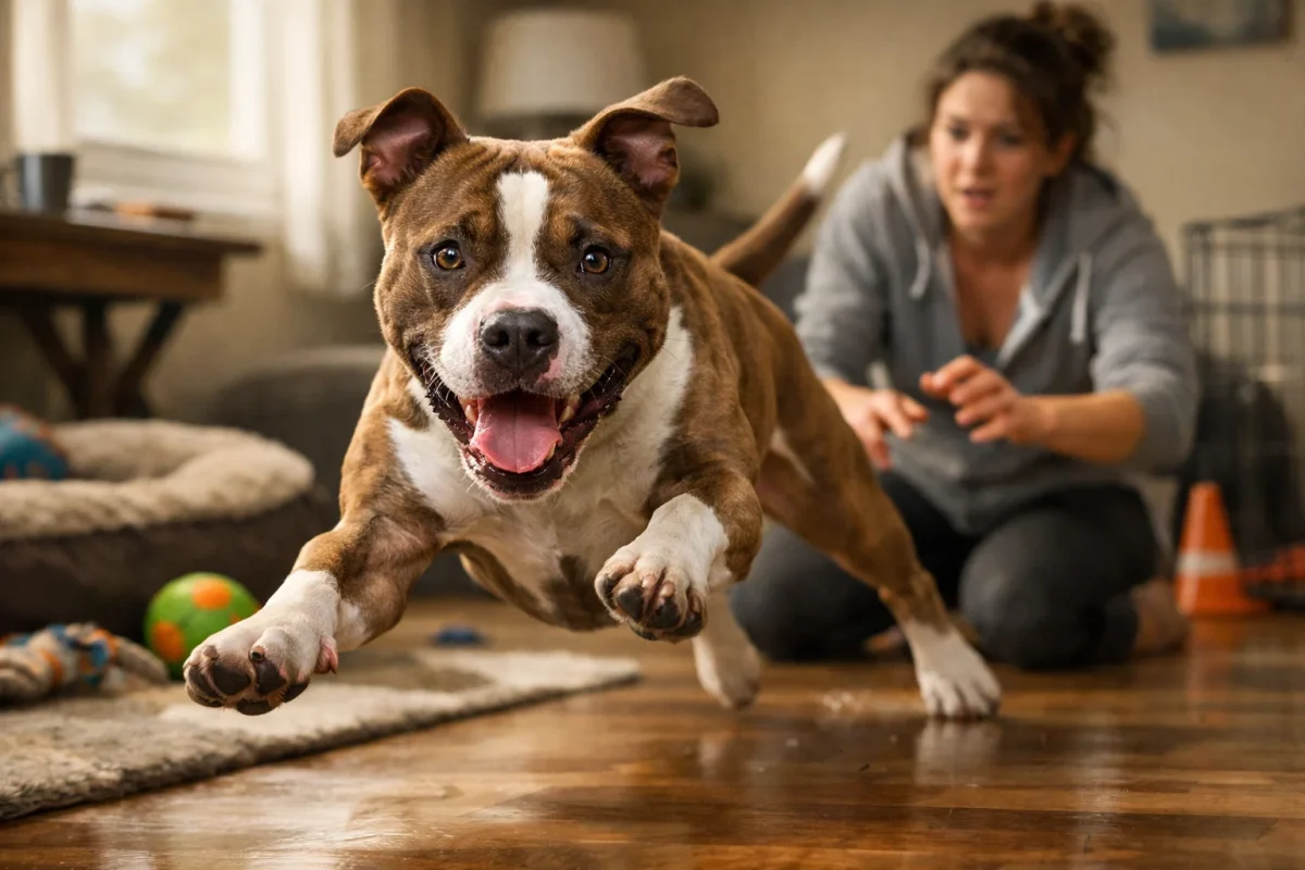 بازیگوش بودن سگ پیت بول