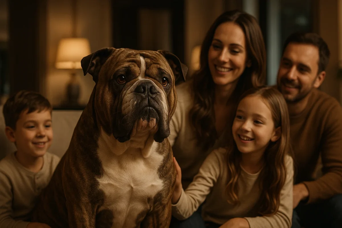 بولداگ ویکتوریایی در کنار خانواده
