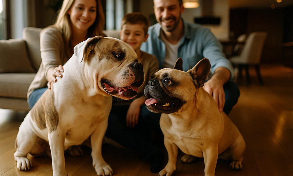 مقایسه بولداگ آمریکایی و فرانسوی تفاوت بولداگ آمریکایی و فرانسوی اندازه و وزن بولداگ فرنچ بولداگ آمریکن بولداگ بهترین سگ برای خانواده ها