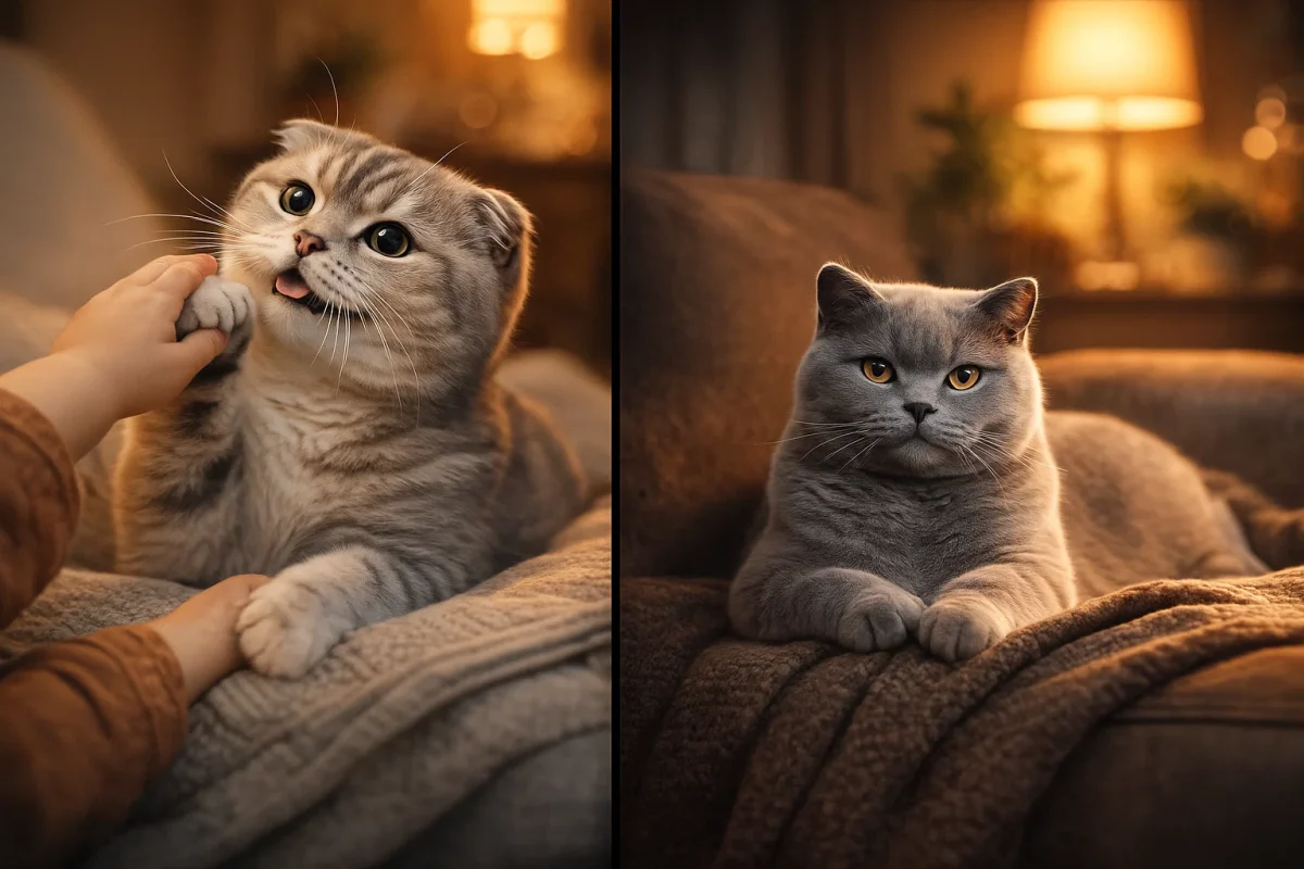 تفاوت گربه اسکاتیش و بریتیش از نظر رفتار و شخصیت