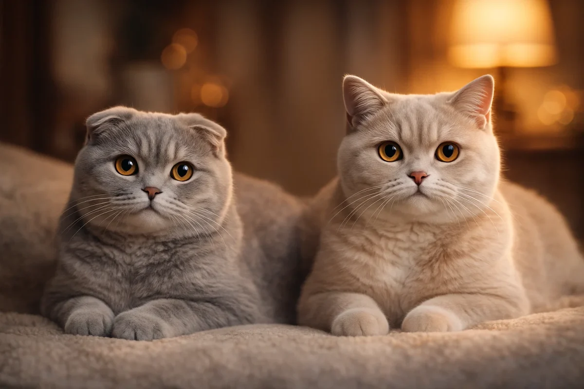 تفاوت‌های ظاهری گربه در مقایسه اسکاتیش بریتیش