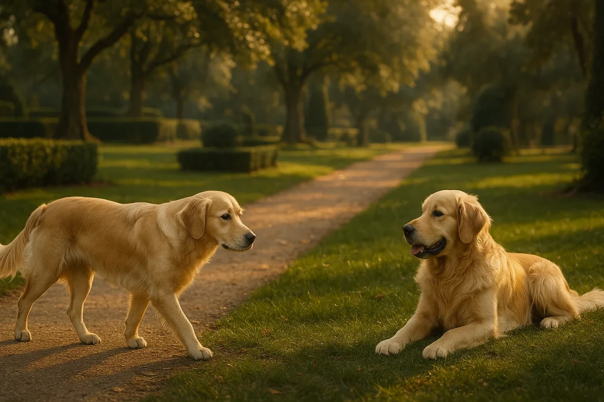 سگ گلدن در پارک