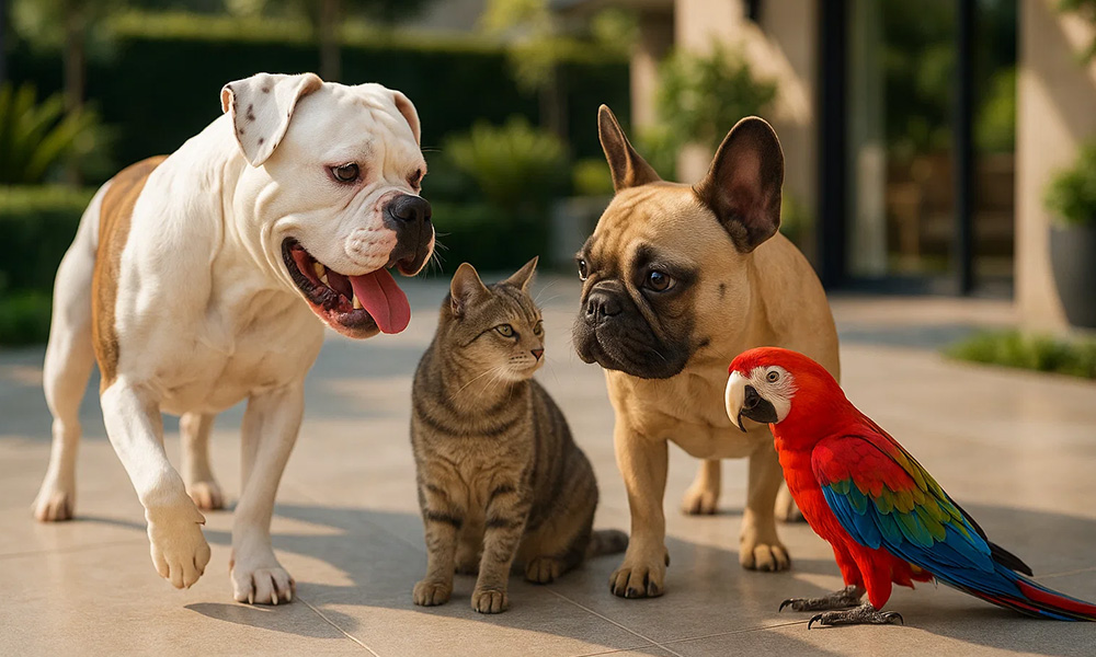 رابطه سگ با حیوانات رابطه سگ با گربه رابطه سگ با پرنده مقایسه بولداگ آمریکایی و فرانسوی تفاوت بولداگ آمریکایی و فرانسوی اندازه و وزن بولداگ فرنچ بولداگ آمریکن بولداگ