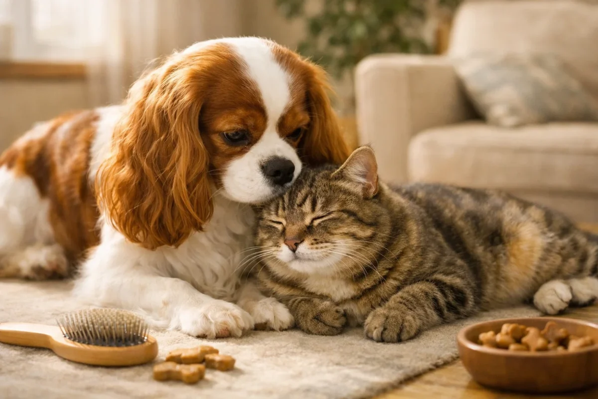 سلامت، نگهداری و تعامل کاوالیر کینگ چارلز اسپانیل با گربه