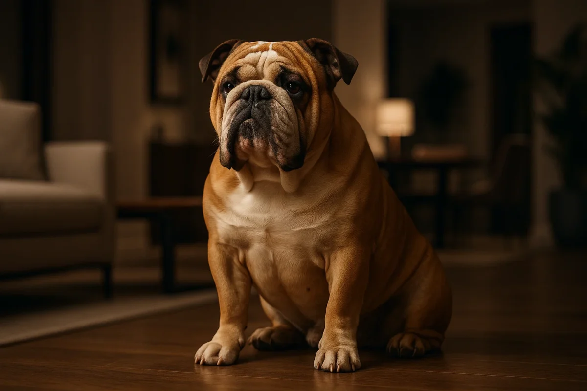 سگ بولداگ انگلیسی در خانه