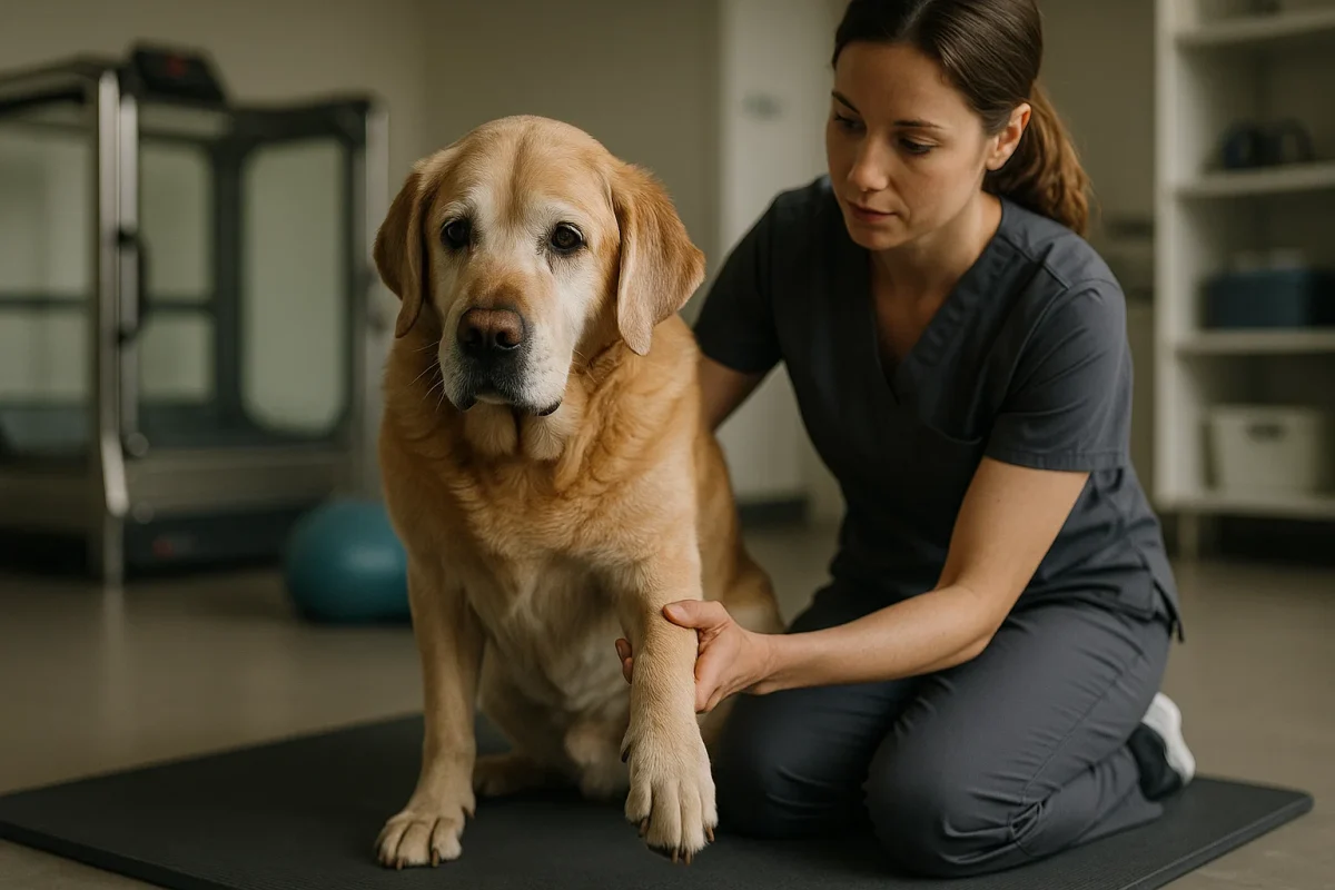 سگ سالمند در حال انجام فیزیوتراپی