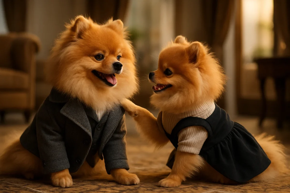 سگ پامر با لباس