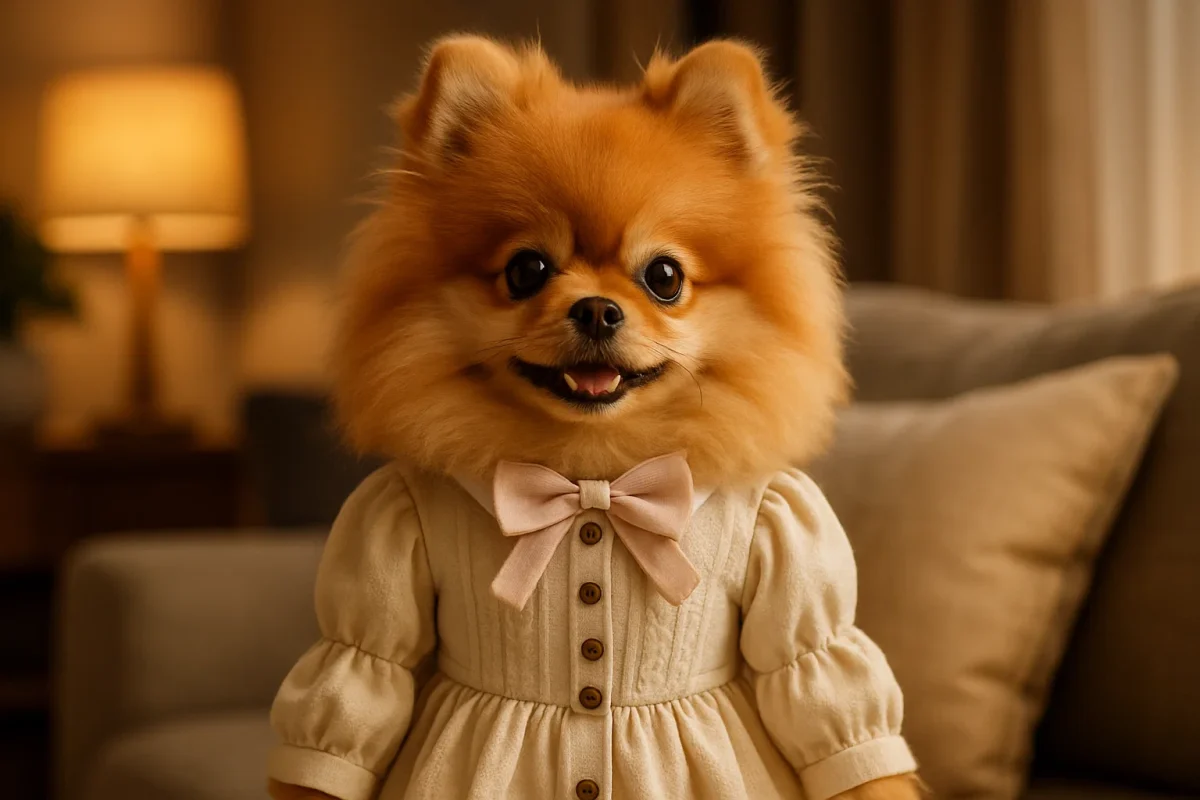 سگ پامرانیان در لباس عروسکی