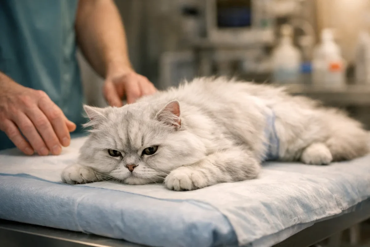 عواقب عدم فیزیوتراپی بعد از جراحی گربه پرشین سفید طوسی - فیزیوتراپی گربه بعد از عمل جراحی