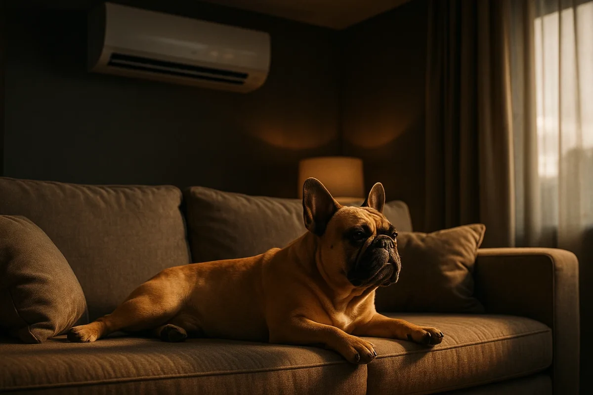 فرنچ بولداگ روی کاناپه