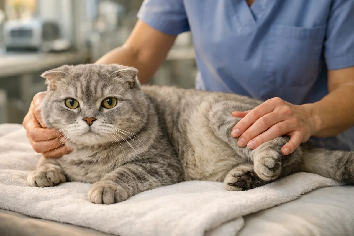 فیزیوتراپی برای گربه‌های سالمند ضروری است، کاهش درد، افزایش تحرک و بهبود کیفیت زندگی گربه اسکاتیش طوسی