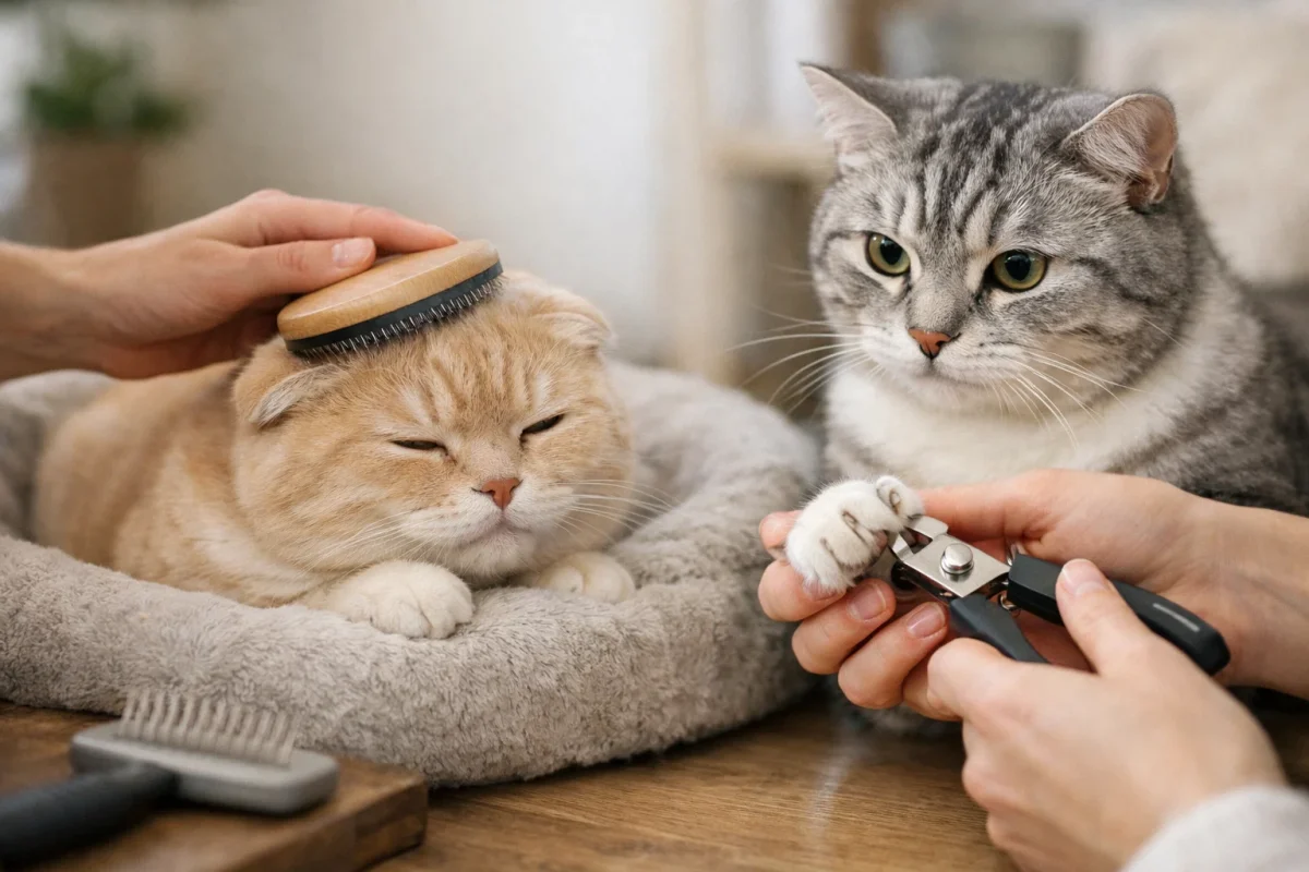 مراقبت‌های ظاهری و بهداشتی گربه اسکاتیش