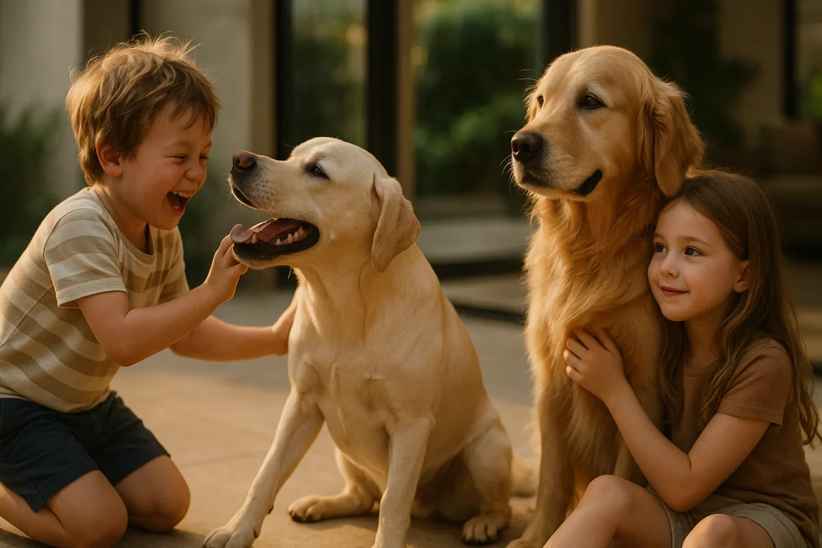 مقایسه لابرادور و گلدن رتریور رفتار اجتماعی و تعامل با کودکان سگهای مناسب کودکان انتخاب نژاد مناسب خانه