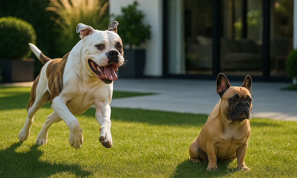 مقایسه بولداگ آمریکایی و فرانسوی تفاوت بولداگ آمریکایی و فرانسوی اندازه و وزن بولداگ فرنچ بولداگ آمریکن بولداگ