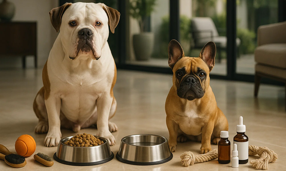 مقایسه بولداگ آمریکایی و فرانسوی تفاوت بولداگ آمریکایی و فرانسوی اندازه و وزن بولداگ فرنچ بولداگ آمریکن بولداگ