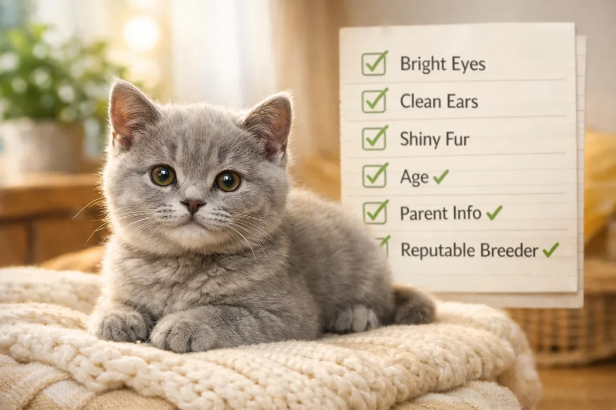 چک‌لیست نهایی خرید گربه بریتیش سالم (۵ مورد مهم)