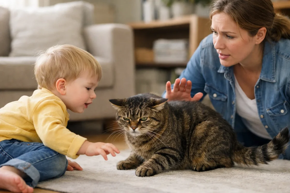 حمله گربه به بچه؛ آیا خطرناک است؟