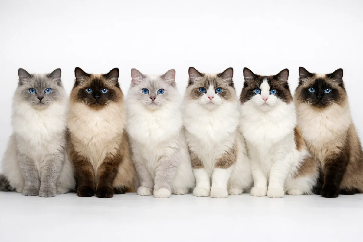 انواع رنگ ‌ها و الگو های گربه رگدال