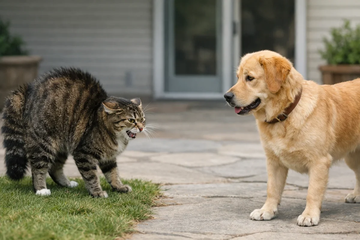 دعوای گربه با سگ؛ چرا گربه به سگ حمله می ‌کند؟