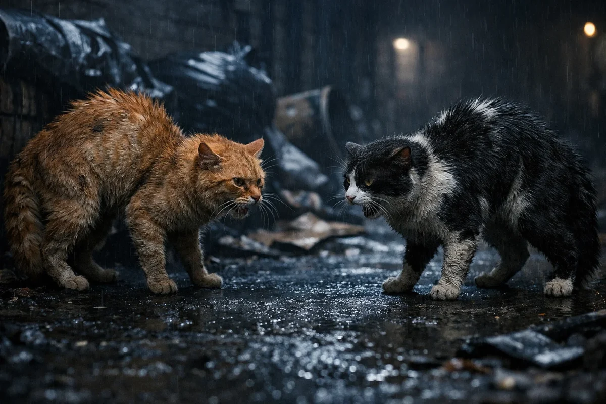 دعوای گربه ‌های خیابانی