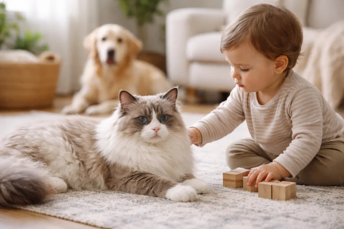 سازگاری گربه رگدال با کودکان و حیوانات خانگی