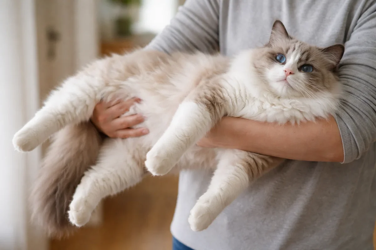 ویژگی شل شدن بدن در گربه رگدال هنگام قرار گرفتن در آغوش