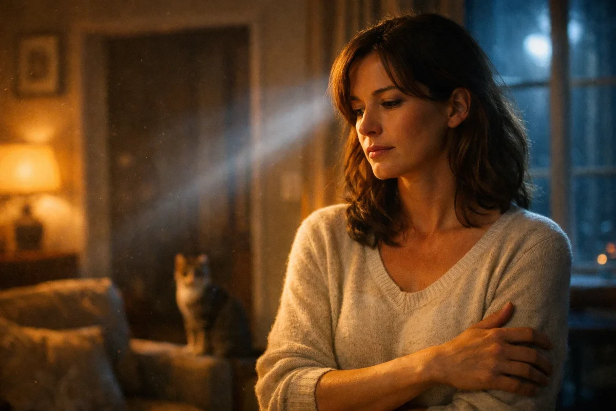 تصویر نمادین تعبیر خواب گربه برای زن متاهل در فضای داخلی خانه