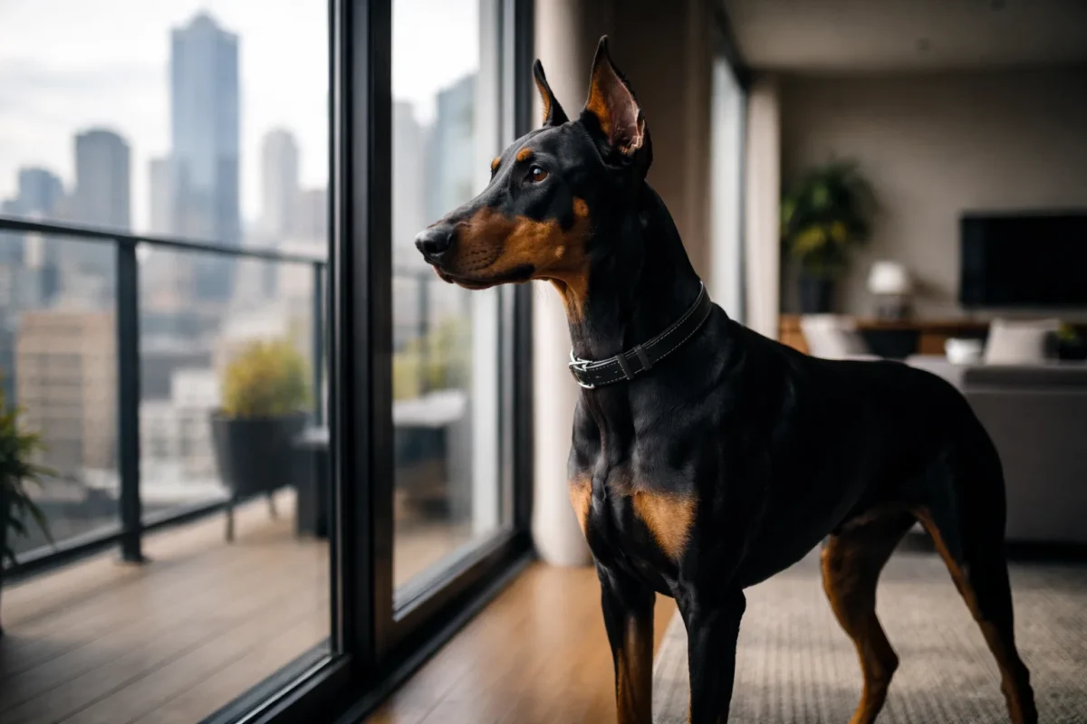 زندگی سگ دوبرمن در آپارتمان با نیاز به ورزش روزانه و تخلیه انرژی