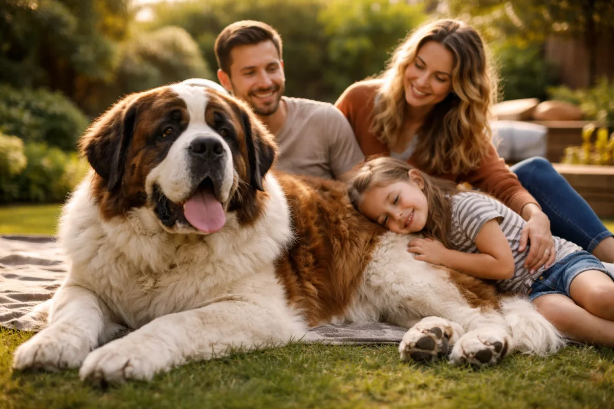 آیا سگ های بزرگ خطرناک هستند؟ رفتار آرام سگ غول پیکر کنار خانواده