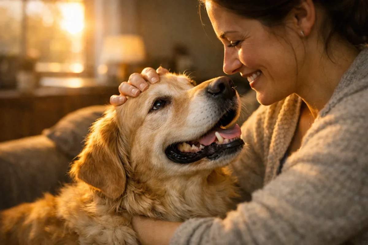 شادی واقعی سگ هنگام نوازش شدن توسط صاحب