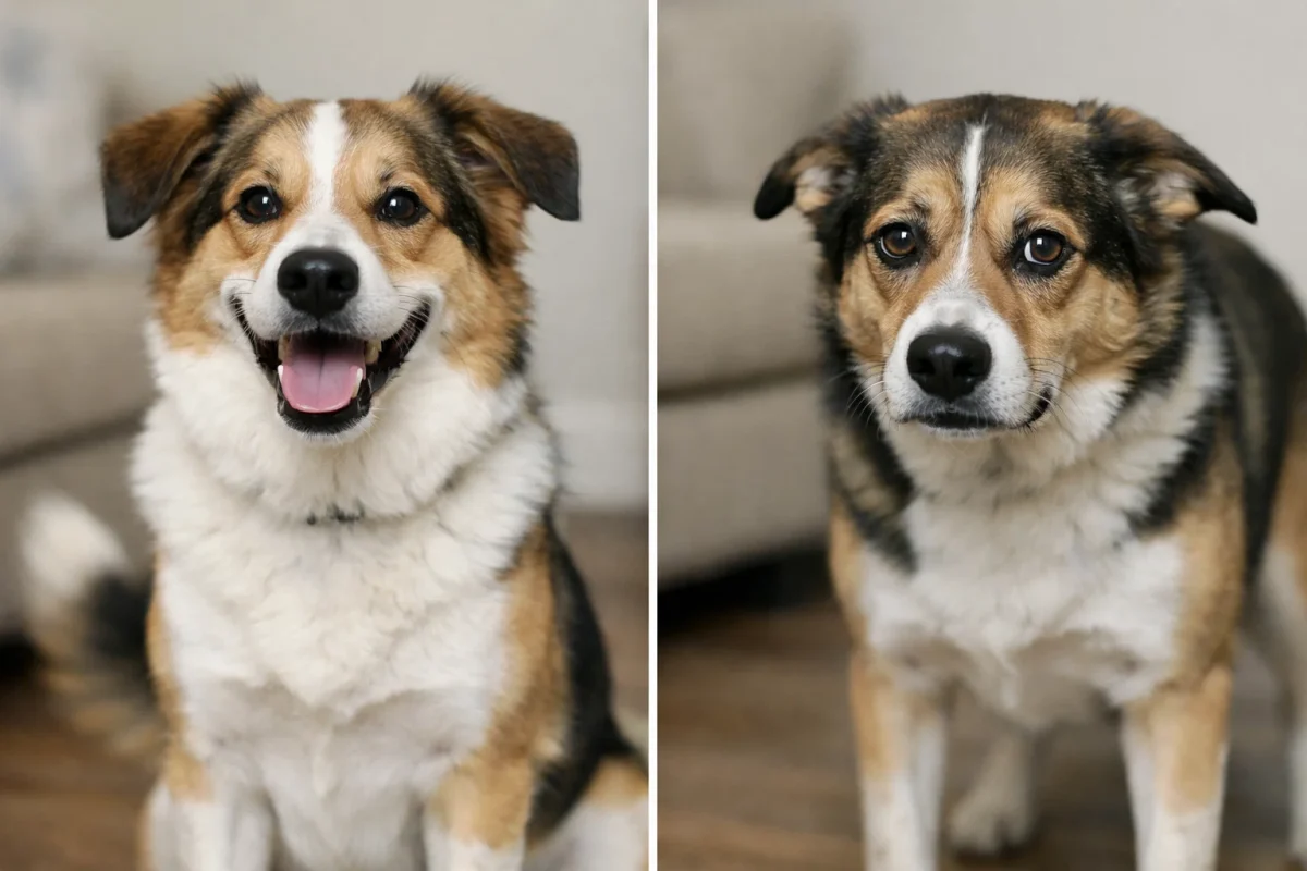 تفاوت لبخند واقعی سگ با لبخند استرسی در زبان بدن