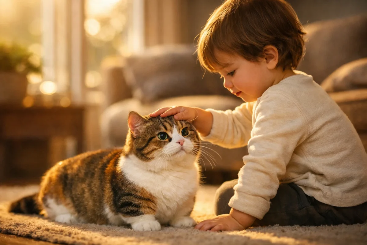 سازگاری گربه مانچکین با کودک در فضای خانوادگی و تعامل ملایم