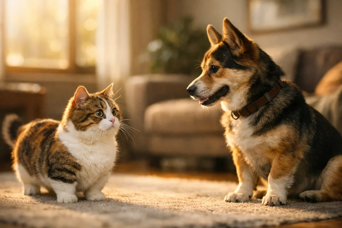 سازگاری گربه مانچکین با سگ در محیط خانگی با معرفی تدریجی و نظارت