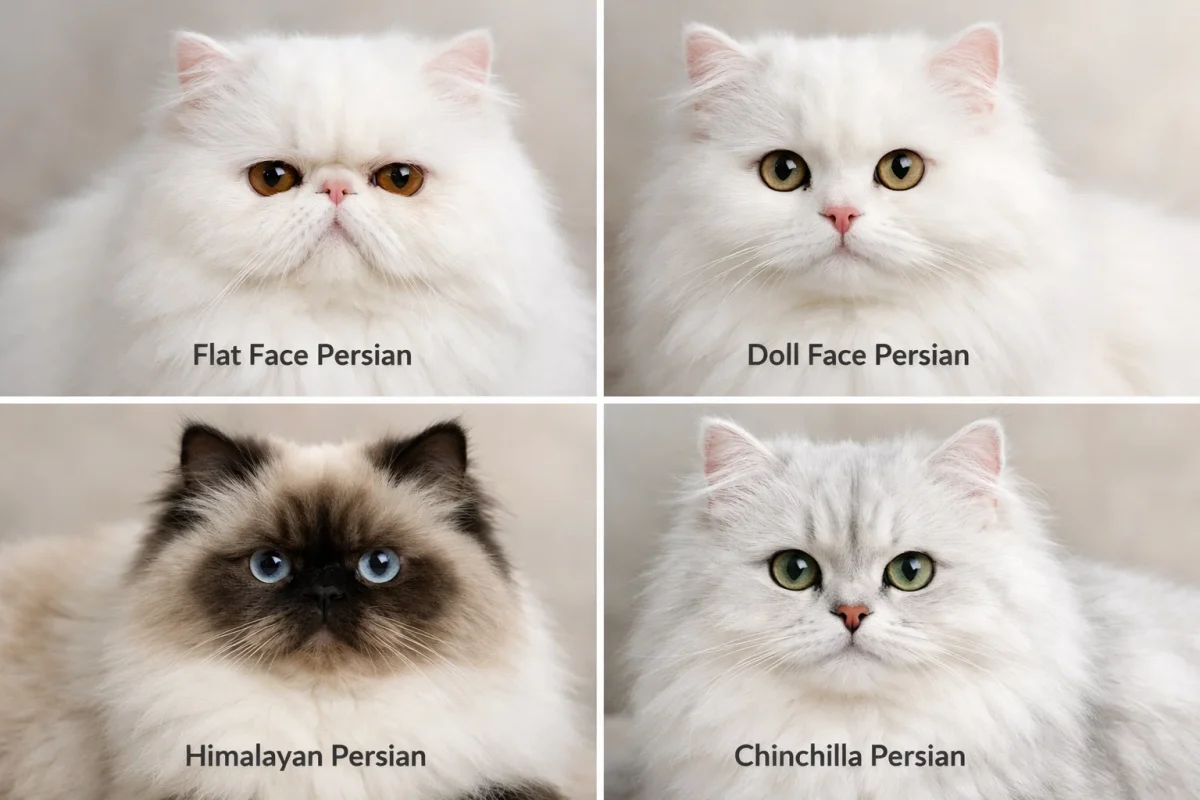 انواع گربه پرشین فلت فیس دال فیس هیمالین چینچیلا