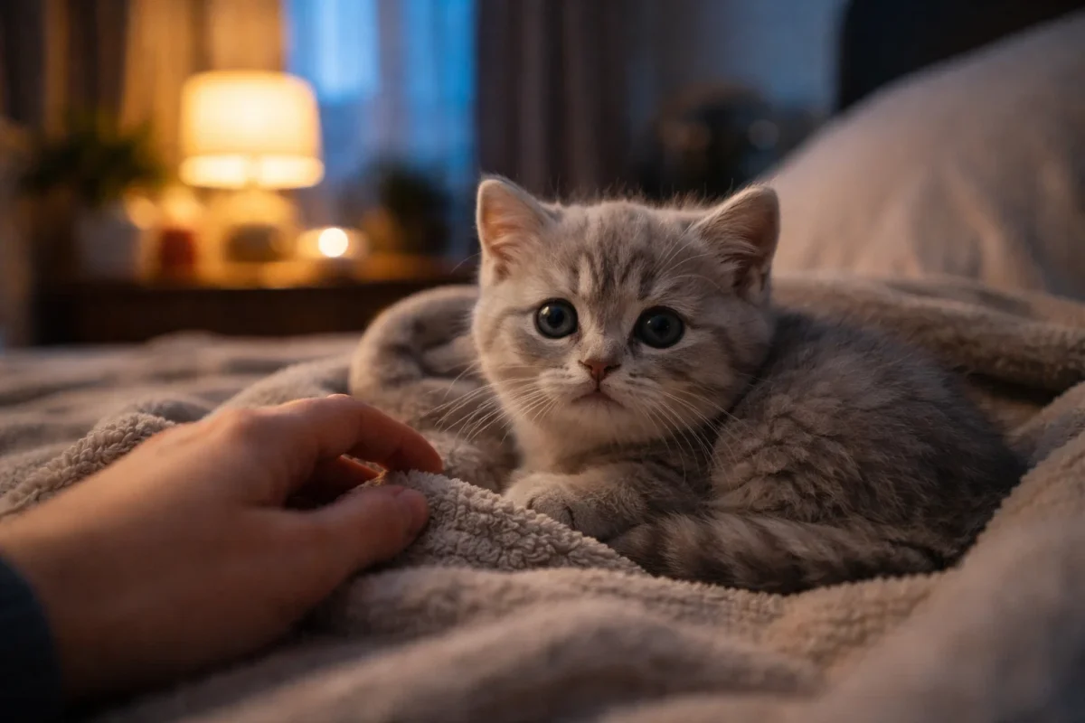 با بچه گربه قبل از خواب چه کار کنیم که شب آرام‌تر باشد؟