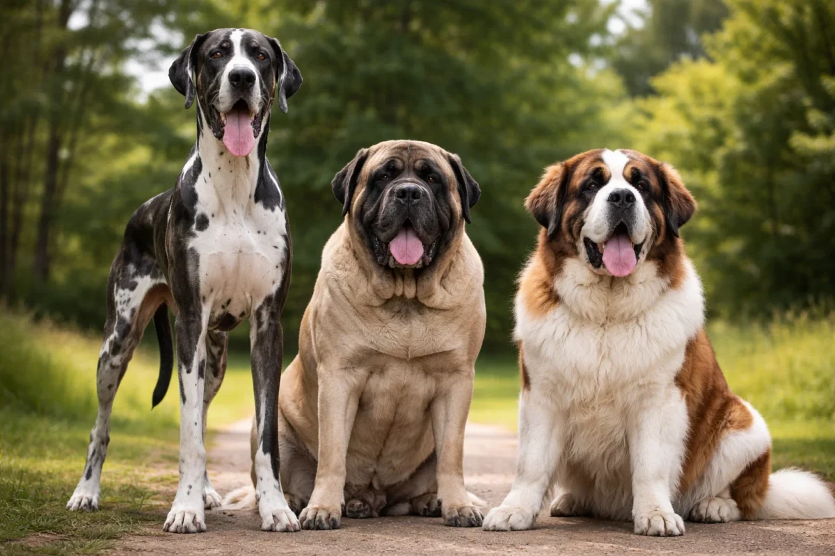 بزرگترین نژادهای سگ دنیا گریت دین و مستیف و سنت برنارد