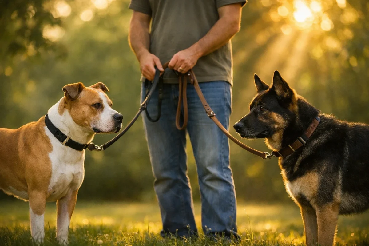 آشتی دادن سگ‌ها بعد از دعوا؛ معرفی مجدد تدریجی و کنترل‌شده در فضای خنثی