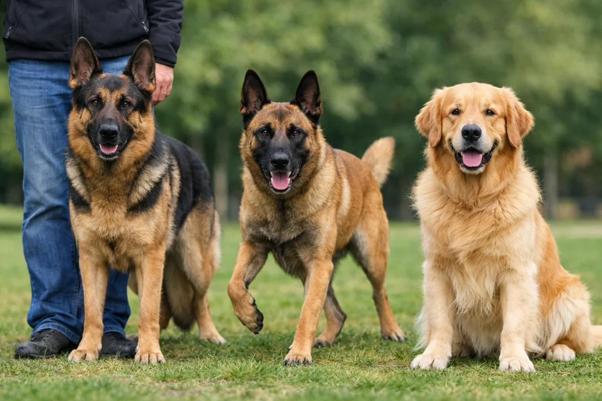 مقایسه ژرمن شپرد با مالینویز و گلدن رتریور