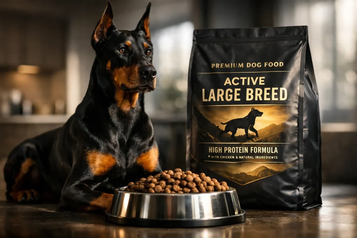 بهترین غذای سگ دوبرمن با پروتئین حیوانی باکیفیت مخصوص نژادهای بزرگ