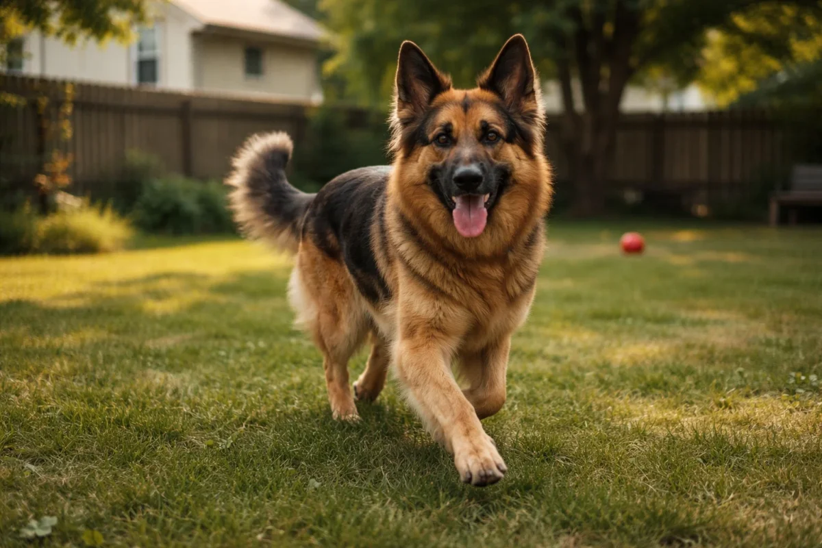 نگهداری سگ ژرمن شپرد در حیاط خانه مسکونی