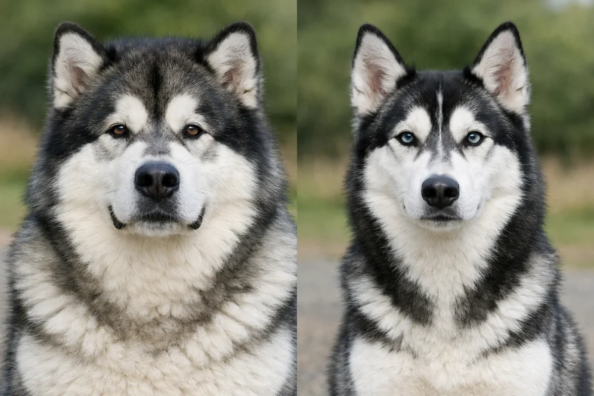 تفاوت فرم سر پهن مالاموت با سر باریک هاسکی