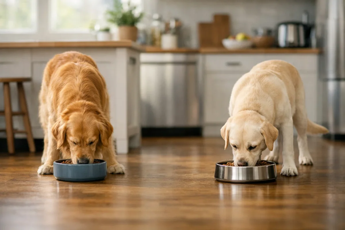 جلوگیری از دعوای سگ سر غذا؛ جدا غذا دادن و مدیریت منابع در خانه