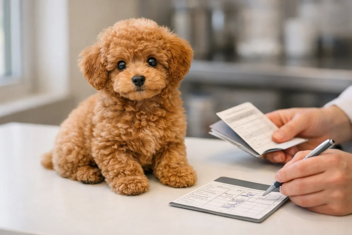 بررسی کارت واکسیناسیون توله سگ پودل قبل از خرید